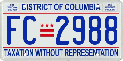 DC license plate FC2988