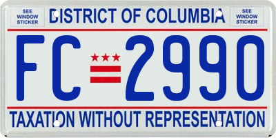 DC license plate FC2990