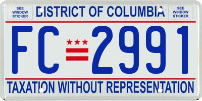 DC license plate FC2991