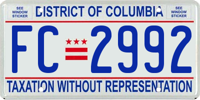 DC license plate FC2992