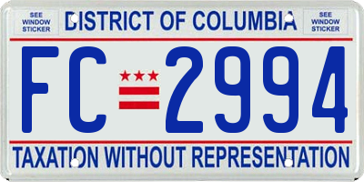 DC license plate FC2994