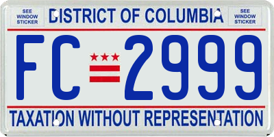 DC license plate FC2999