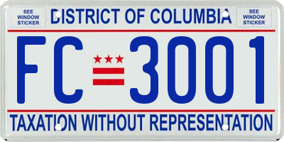 DC license plate FC3001