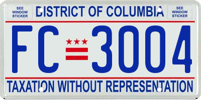 DC license plate FC3004