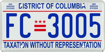 DC license plate FC3005