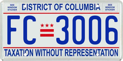 DC license plate FC3006