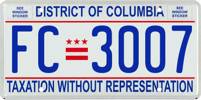 DC license plate FC3007