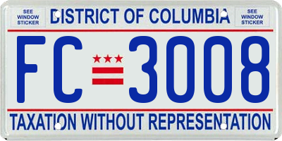 DC license plate FC3008