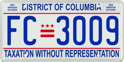 DC license plate FC3009