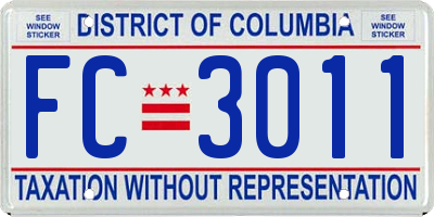 DC license plate FC3011