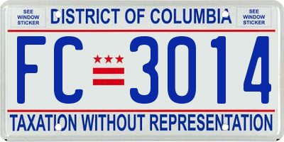 DC license plate FC3014