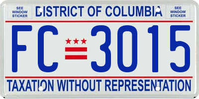 DC license plate FC3015