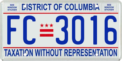 DC license plate FC3016