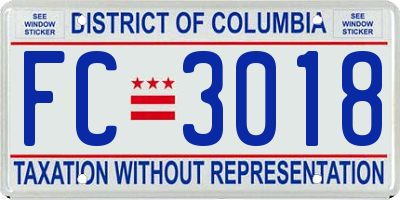 DC license plate FC3018