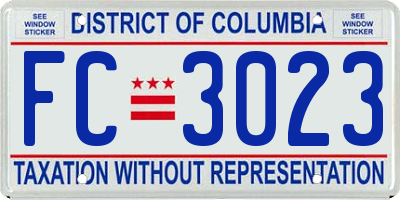 DC license plate FC3023