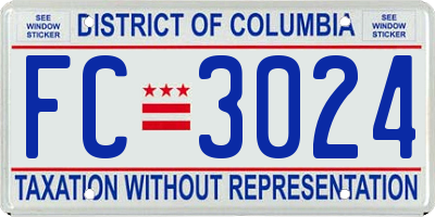 DC license plate FC3024