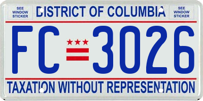 DC license plate FC3026