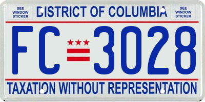 DC license plate FC3028