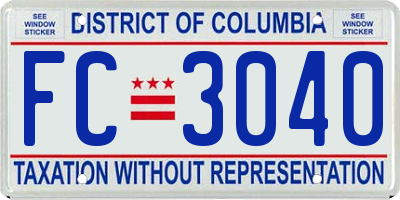 DC license plate FC3040