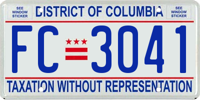 DC license plate FC3041