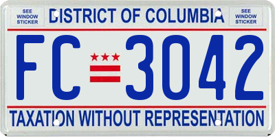 DC license plate FC3042