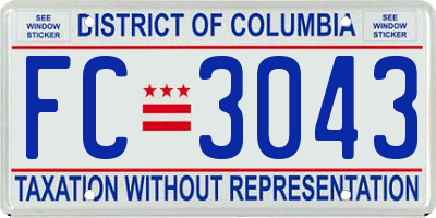 DC license plate FC3043