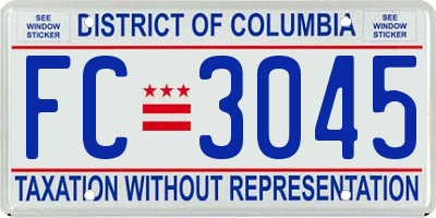 DC license plate FC3045