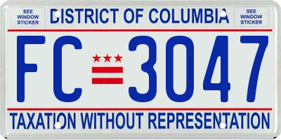 DC license plate FC3047