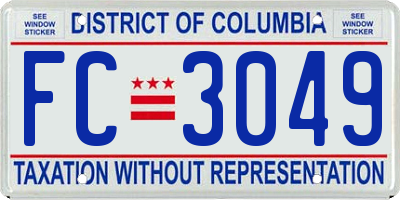 DC license plate FC3049