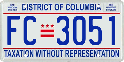 DC license plate FC3051