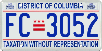 DC license plate FC3052