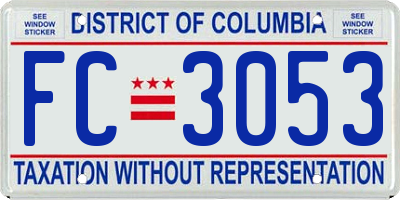 DC license plate FC3053