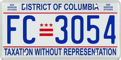 DC license plate FC3054