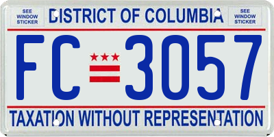 DC license plate FC3057