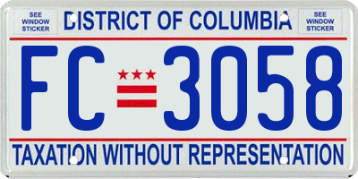 DC license plate FC3058