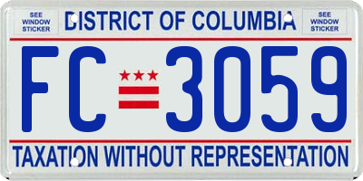 DC license plate FC3059