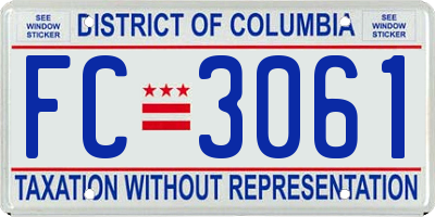 DC license plate FC3061