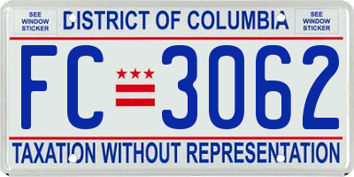 DC license plate FC3062