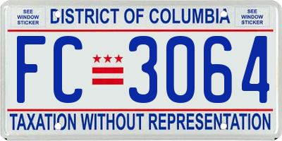 DC license plate FC3064