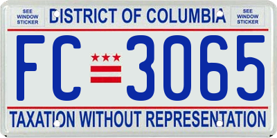 DC license plate FC3065