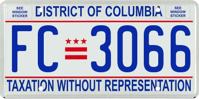 DC license plate FC3066