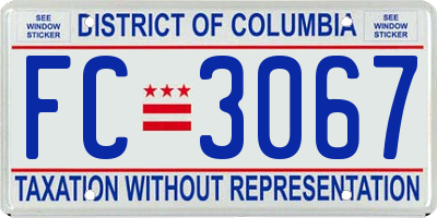 DC license plate FC3067