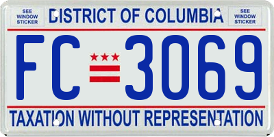 DC license plate FC3069