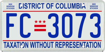 DC license plate FC3073