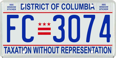 DC license plate FC3074