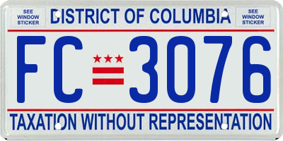 DC license plate FC3076