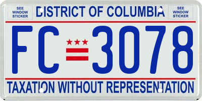 DC license plate FC3078