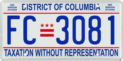 DC license plate FC3081