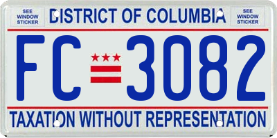 DC license plate FC3082