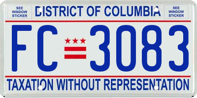 DC license plate FC3083